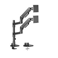 Brateck LDT81-C024P-B NOTEWORTHY POLE-MOUNTED HEAVY-DUTY GAS SPRING DUAL MONITOR ARM Fit Most 17'-49' Monitor