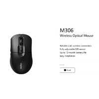 RAPOO M306 2.4 Wireless Optical Mice with Side FWD and Back Buttons. 12 Months Long Battery Life, Easy Installation. Adjustable DPI 3200. Office Mice.