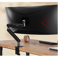 AOC AM406G Gray Desk-mount monitor arm with aluminum Alloy Structure. Mechanical Spring. Full Range Motion 17-40' up to 12KG VESA 100 and 75mm