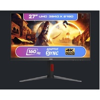 AOC 27' 4K IPS HDR400  W-LED 16:9, 3840 x 2160 UHD Speakers HDMI 2.1 x 2 DisplayPort 1.4 x 1 Gaming and Multimedia Monitor