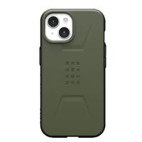 UAG Civilian Magsafe Apple iPhone 15 (6.1') Case - Olive Drab (114287117272), 20 ft. Drop Protection (6M), Armored Shell, Raised