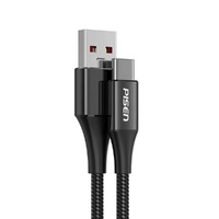 Pisen Braided USB-C to USB-A (2.0) Cable (1M) Black - 3A, Aluminum Alloy Shell, Support Both Data Sync and Charging, Durable