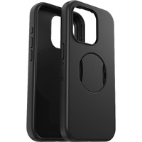 OtterBox OtterGrip Symmetry MagSafe Apple iPhone 15 Pro (6.1") Case Black - (77-93133), Antimicrobial, DROP+ 3X Military Standar