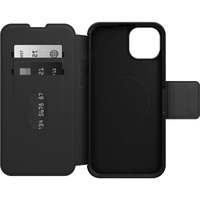 OtterBox Strada MagSafe Apple iPhone 15 Plus (6.7") Case Shadow (Black) - (77-93564), DROP+ 3X Military Standard,Leather Folio C