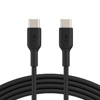 Belkin BoostCharge USB-C to USB-C Cable (1m/3.3ft) - Black (CAB003bt1MBK), 60W Fast Charge, 480Mbps, 8,000+ bends tested, PVC Cable Jacket, 2YR.