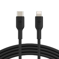 Belkin BoostCharge Lightning to USB-C Cable (1m/3.3ft) - Black (CAA003bt1MBK), 18W Fast Charge, 480Mbps, 8,000+ bends tested, US