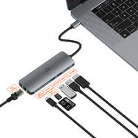 Cygnett Unite DeskMate USB-C Hub - (CY3319HUBC2) 1xSD 1xMicro SD 1x4K HDMI 2xUSB-A 3.0 100W USB-C Power Delivery RJ45 Network Adaptor 5GBPS Data Trans
