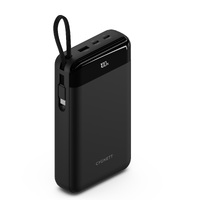 Cygnett ChargeUp Maxx 40K mAh Power Bank with Integrated USB-C Cable – Black(CY4566PBCHE) Three Device Charge Simultaneously,15cm USB-C Cable,20W Max