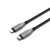 Cygnett Armoured Lightning to USB-C (2.0) Cable (3M) - Black (CY4671PCCCL), 30W, Braided, 480Mbps Transfer, Fast Charge iPhone/iPad, MFi, 5 Yr. WTY