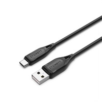 Cygnett Essentials USB-C to USB-A (2.0) Cable (2M) - Black (CY4689PCUSA), 3A/60W, 480Mbps Transfer, Fast Charge, Flexible, Durable PVC, 2 Yr. WTY.