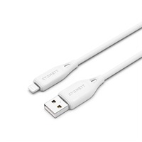 Cygnett Essentials Lightning to USB-A (2.0) Cable (1M) - White (CY4700PCCAL), 2.4A/12W, 480Mbps Transfer, Fast Charge iPhone/iPad, MFi, 2 Yr. WTY.