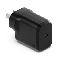 Cygnett PowerPlus 20W USB-C PD Fast Wall Charger - Black (CY4733PDWCH), Palm-Size, Portable, Travel-Ready, Best for iPhone, Samsung & USB-C Devices