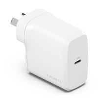 Cygnett PowerPlus 45W USB-C PD GaN Fast Wall Charger -White(CY4738PDWCH),Palm-Size,Portable,Travel-Ready,Best for iPhone,Samsung's PPS & USB-C Devices