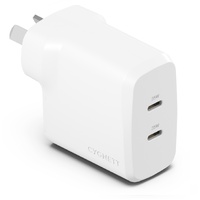 Cygnett PowerPlus 35W Dual Port USB-C PD Fast Wall Charger -White(CY4774PDWCH),2xUSB-C(35W),Travel-Ready,Best for iPhone,Samsung's PPS & USB-C Devices