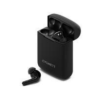 Cygnett FreePlay - Solar Charging True Wireless Earbuds - Black (CY4969SOEAR) - Bluetooth 5.3 TWS, 10 Meter, 5 hours, Touch Control, Solar charging