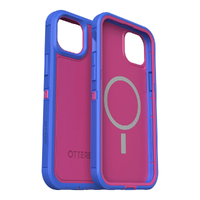 OtterBox Apple iPhone 14 Plus Defender Series XT Case with MagSafe - Blooming Lotus (Pink) (77-89112), 5X Military Standard Drop Protection,Dual-Layer