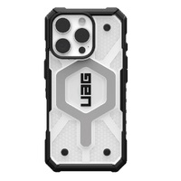 UAG Pathfinder Clear MagSafe Apple iPhone 16 Pro (6.3') Case-Ice/Silver(114464114343),18ft Drop Protection (5.4M),Tactical Grip,Raised Screen Surround