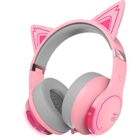 Edifier G5BT Cat Pink Hi-Res Bluetooth Gaming Headset with Hi-Res, Low Latency 45ms (+5ms), RGB Lighting, Multi-Mode, Bluetooth