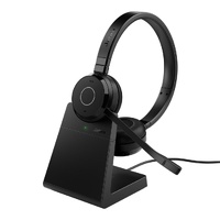 Jabra Evolve 65 TE Link390a UC Stereo Stand Bluetooth Headset, 16-hour battery life, 30-metre wireless range, Passive Noise Cancellation, Busy Light