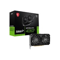 MSI nVidia GeForce RTX 4060 Ti VENTUS 2X BLACK 8G OC Video Card  2580 MHz Boost Clock, 8GB GDDR6,DisplayPort x 3 (v1.4a),HDMI x