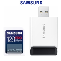 SD Card & USB Reader SAMSUNG PRO Ultimate128GB SDXC C10 U3 V30 DSLR Memory Card