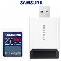 SD Card & USB Reader SAMSUNG PRO Ultimate 256GB SDXC C10 U3 V30 DSLR Memory Card