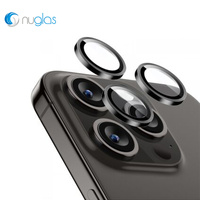 Camera Lens Screen Protector Nuglas Tempered Glass For iPhone 16/16 Plus Black 