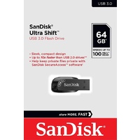 SanDisk USB 3.0 Flash Drive 64GB Ultra Shift PC Mac Memory Stick 100MB/s SDCZ410-064G