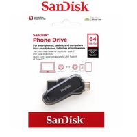 Flash Drive SanDisk Phone Drive Type C Android Phone Tablets 64GB Black